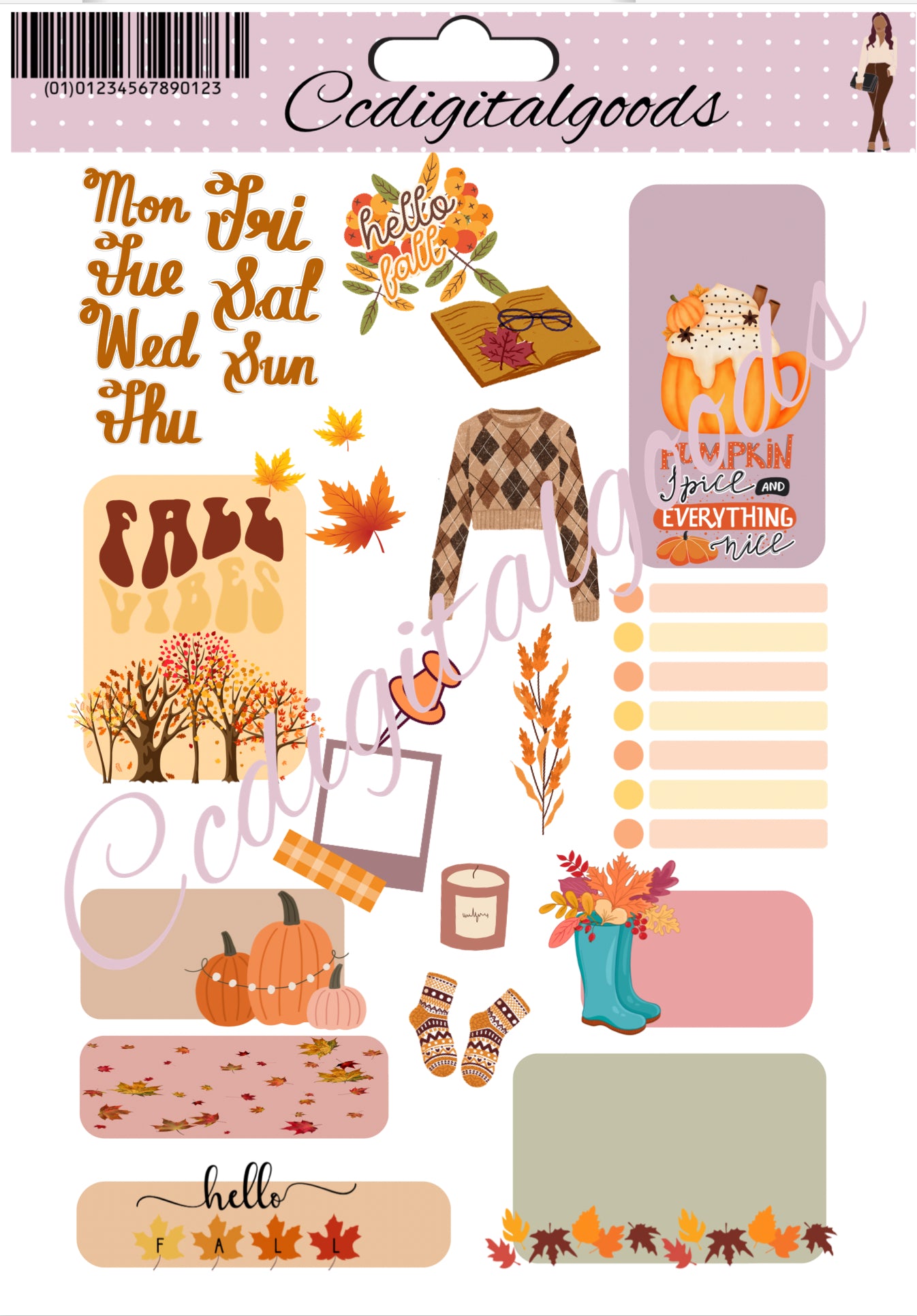 Fall sticker set