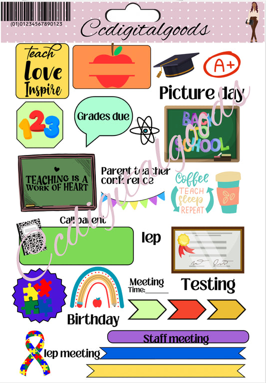 Back To School sticker set