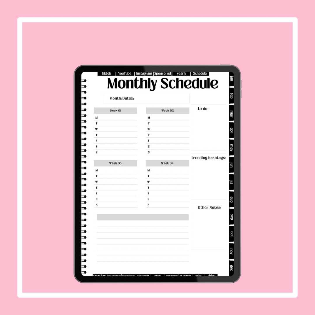Rich off content social media planner