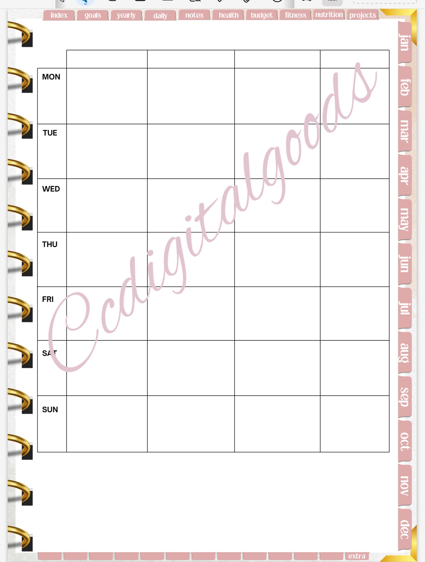 The deluxe infinity planner