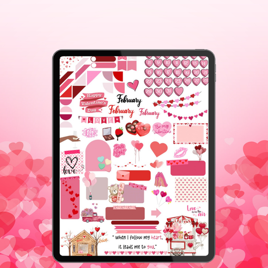 February Love Digital Sticker Set