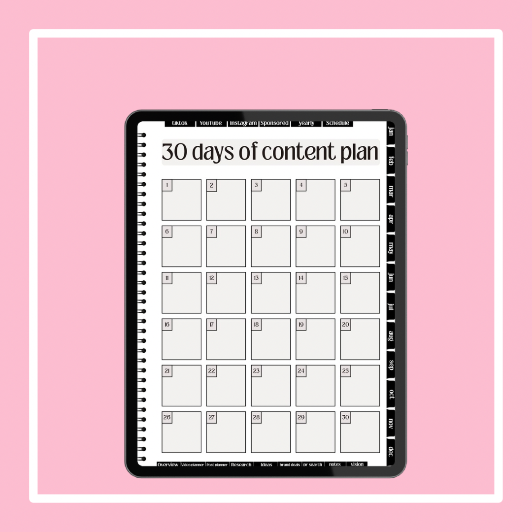 Rich off content social media planner