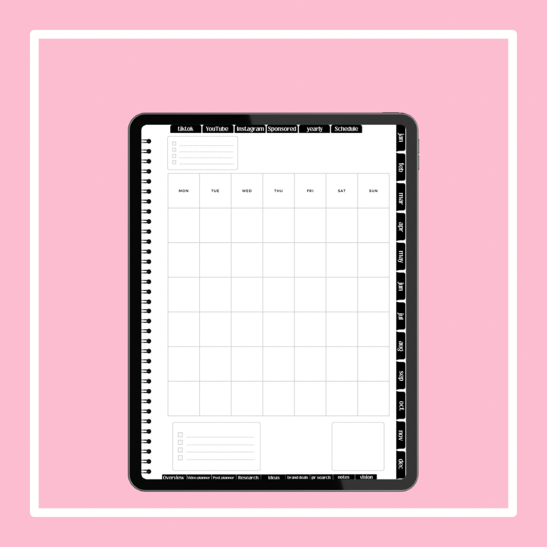 Rich off content social media planner
