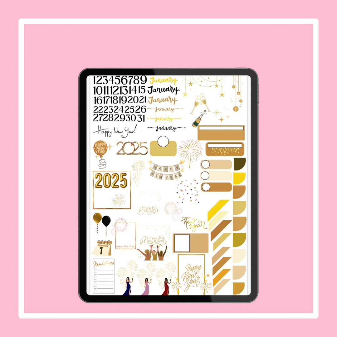 New Year’s Digital Sticker Set 2025