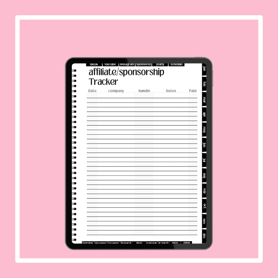 Rich off content social media planner