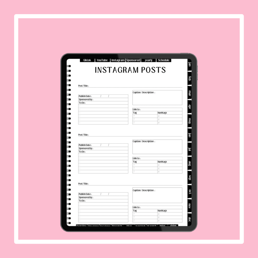 Rich off content social media planner