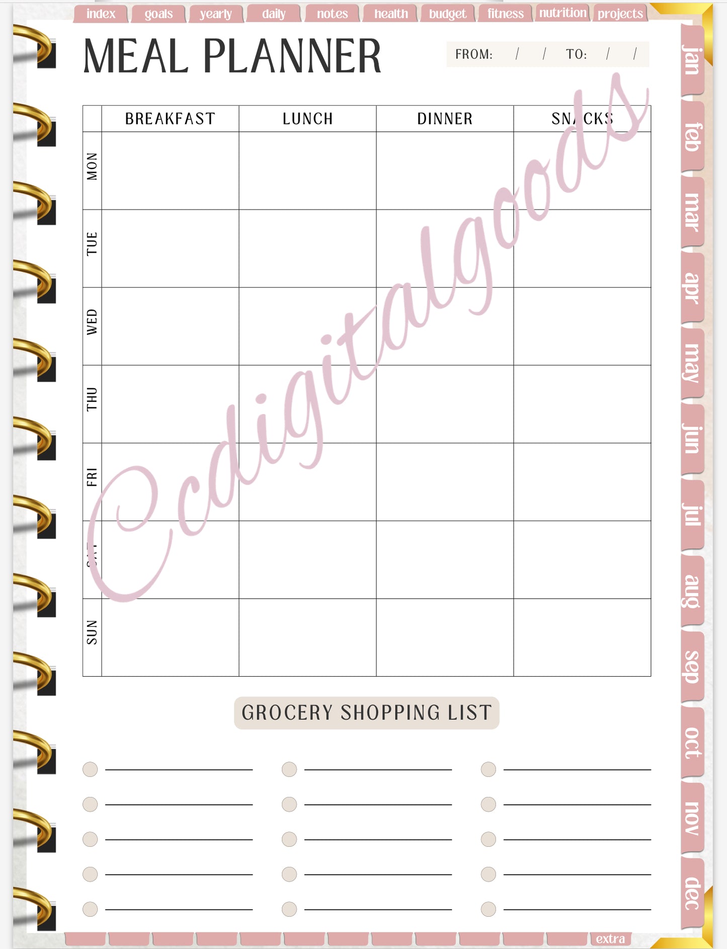 The deluxe infinity planner