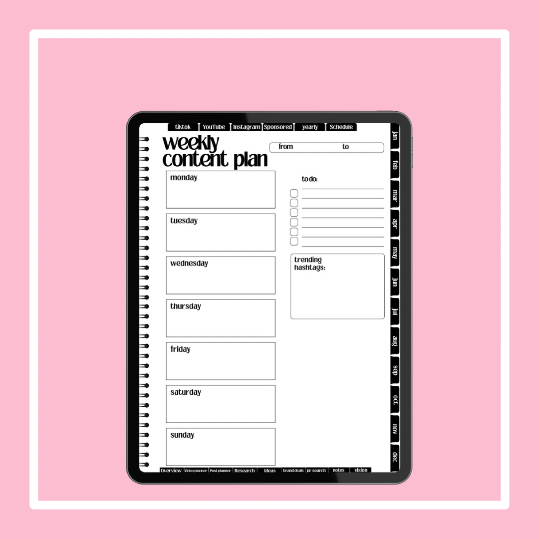 Rich off content social media planner