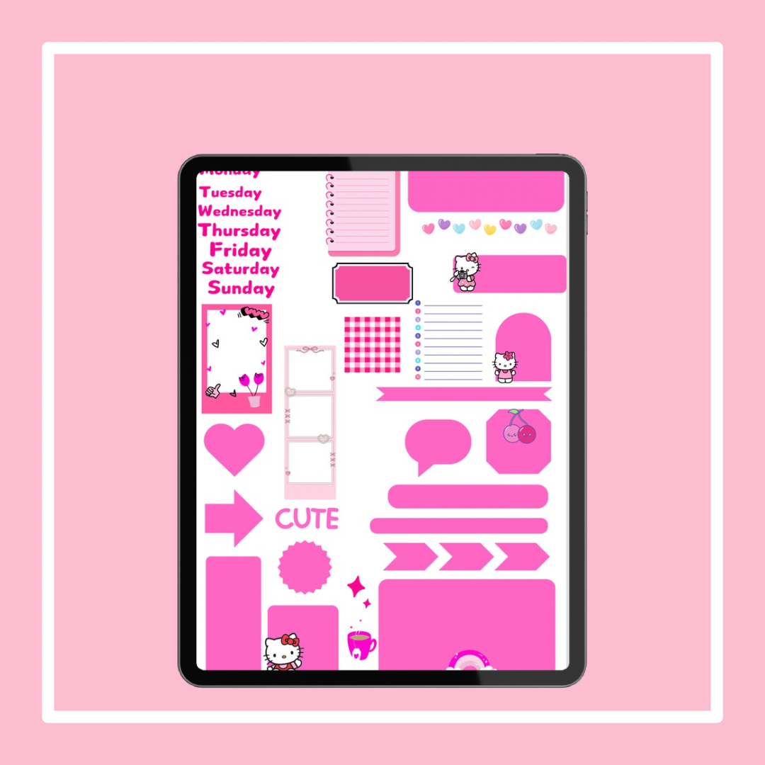 Hello Kitty Sticker Set – Cute & Kawaii Planner Stickers