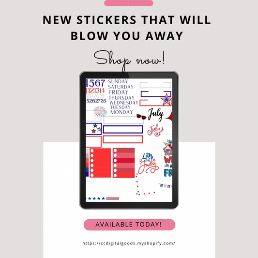 Stars, Stripes & Stickers – July Digital Planner Pack