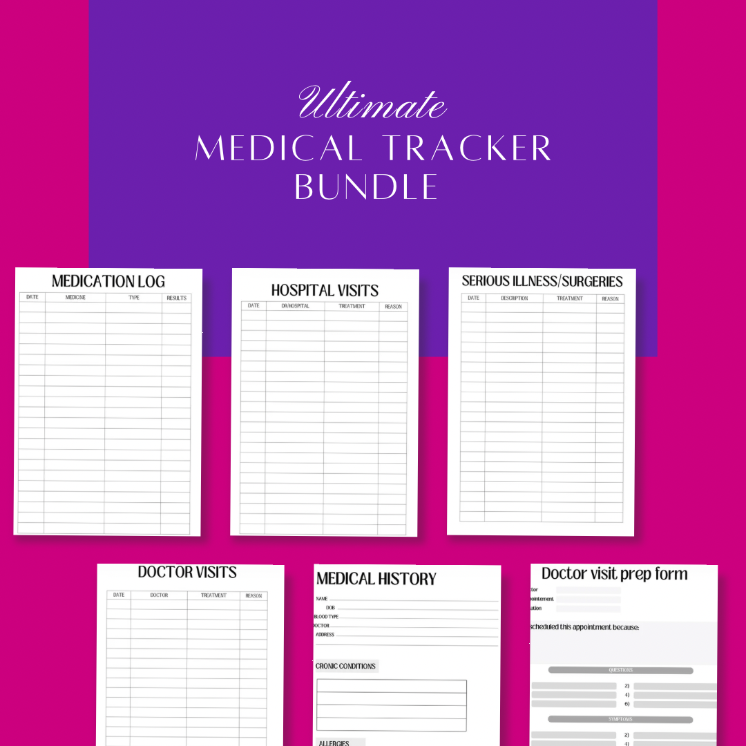 🩺 Ultimate Medical Tracker Bundle (Digital Download)