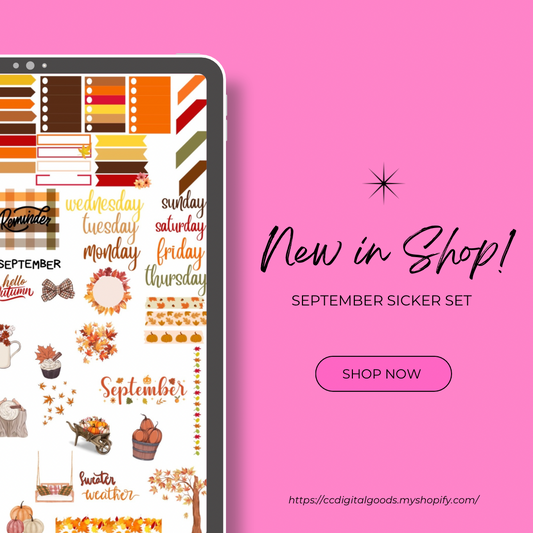 September Digital Planner Sticker Set | Cozy Fall Vibes