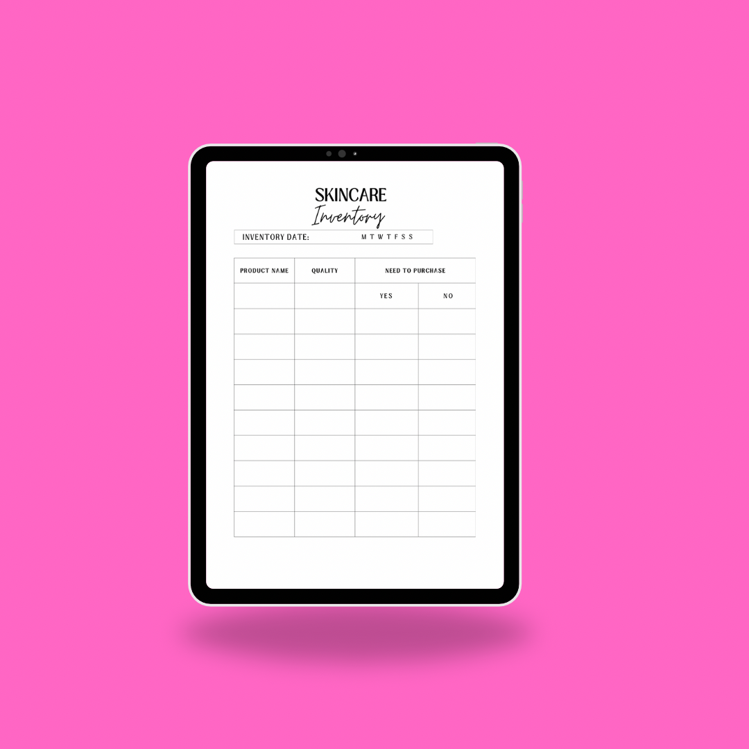 Skincare Checklist Template Pack
