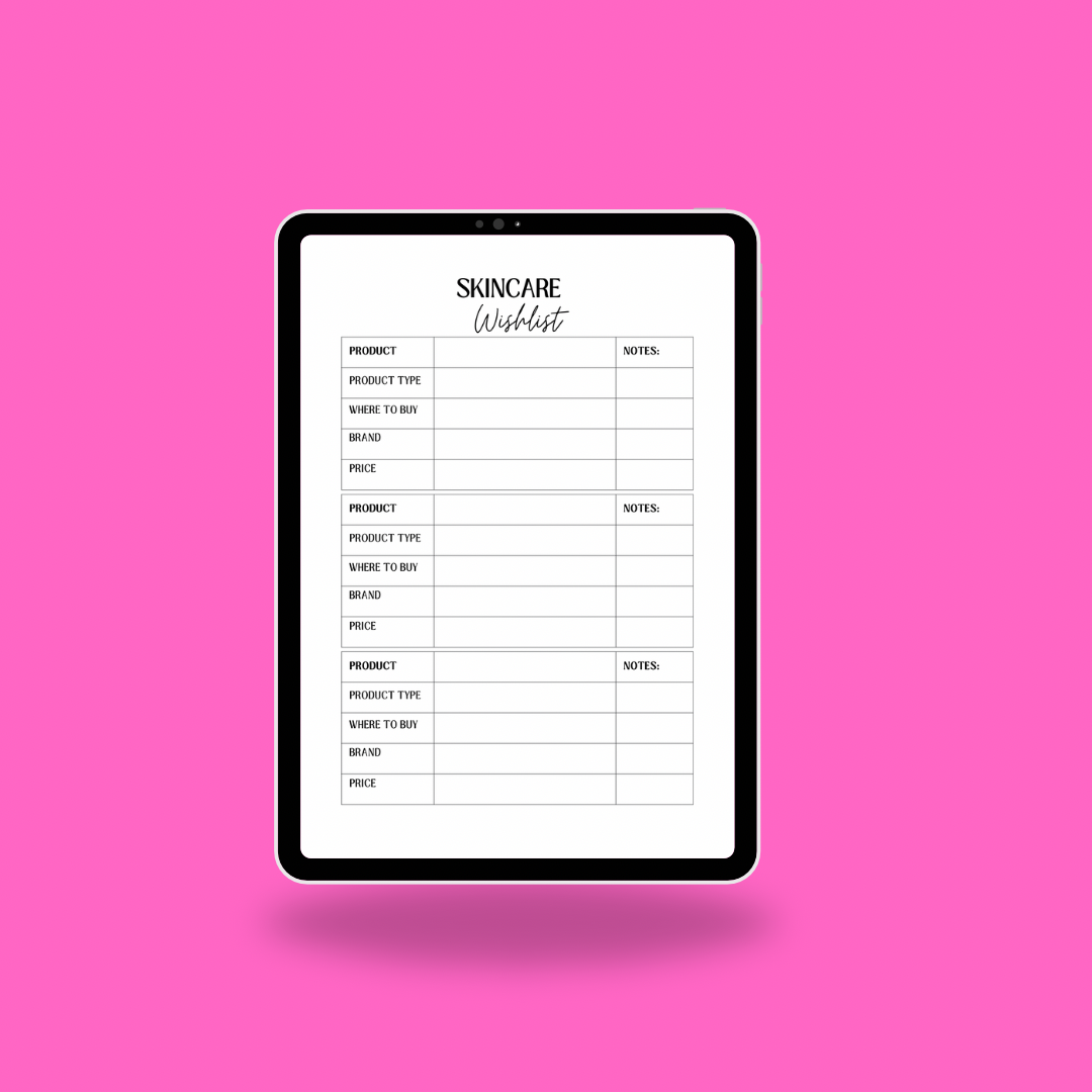 Skincare Checklist Template Pack