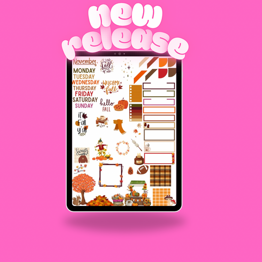 Fall Vibes Digital Sticker Pack for GoodNotes & Digital Planners | Cozy Autumn Aesthetic Stickers