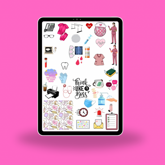 Nurse Life Digital Sticker Pack – Healthcare Planner Stickers for GoodNotes, iPad & Digital Planning