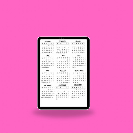 2026 Mini Calendar Stickers