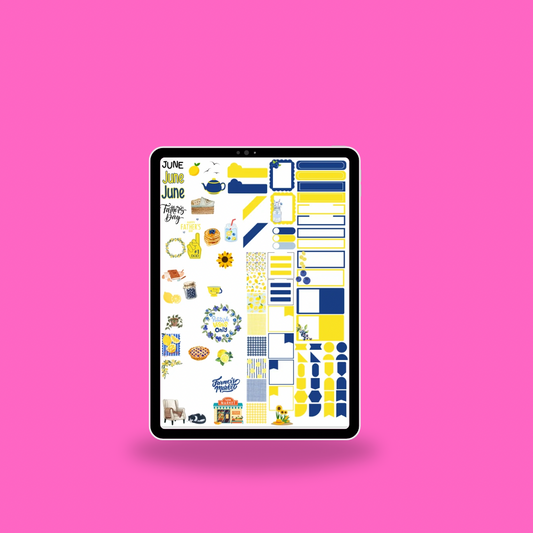 June Blueberry Lemon Digital Sticker Set